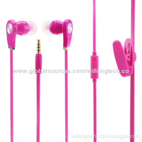 Colorful Hot Selling Noise-cancelling In-ear Earphones for Mobile Phones with TPE Flat Cable